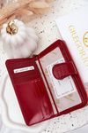 Lacquered Ladies Wallet with Embossing and Gold Detail Red Evlinne