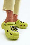Foam Women's Lightweight Flip Flops on Chunky Sole Lime Matirra