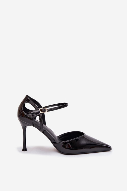 Lacquered High Heels with Strap Black Tarilin