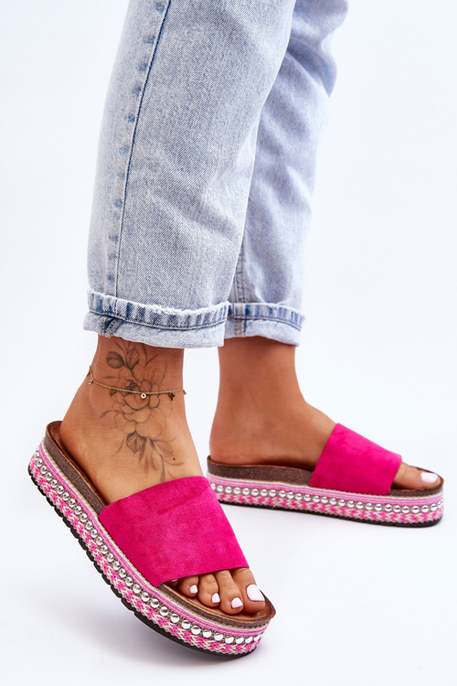 Women's Smooth Suede Slippers Fuchsia Hayen