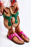 Women's Slippers Flip-Flops On Cork Pink Elina