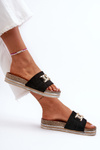 Women's Platform Sandals with Decoration Black Vapireta