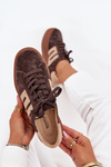 Damskie Sneakersy Na Platformie Zamszowe Czekoladowe Eldira