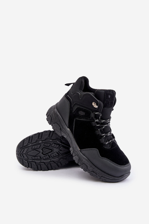 Insulated Men's Hiking Shoes With Laces Black Zerista