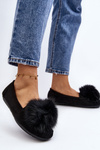 Women's Moccasins with Fleece Black Novas