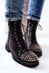 Zipped studded boots Black Sorela