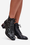 Patent Leather Women's Ankle Boots Made of Genuine Leather with Crystals Artiker 57C0132 Gray