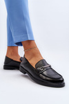 Women's Black Leather Loafers Nurea