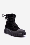 Women's Suede Boots On Platform Black Raftera