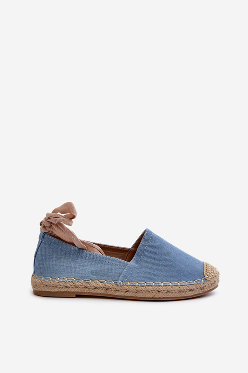 Tied Eco Leather Espadrilles in Gold Ismanne