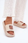 Women's Foam Slippers With Bear Beige Lalon