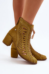 Suede Laced Booties Maciejka 05508-24 Olive