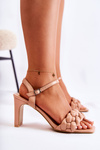 Leather Sandals With A Braid Nude Sofielle