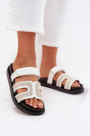 Women's Platform Slippers With Velcro White Kovira