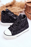 Children's Sneakers With Glitter Black Ally