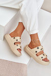 Women's Foam Slippers With Decorations Beige Ravanala