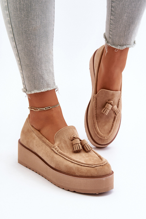 Women's Platform Loafers with Tassels Brown Mialani