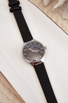 Women's Watch with Faux Leather Strap Black Ernest E62013L