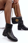 Women's Leather Zip-Up Boots Black Semotti