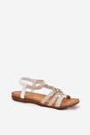 Women's Flat Sandals With Woven Straps Artiker 56C1323 White