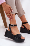 Wedge Heeled Women's Sandals Black Efrina