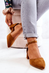 Suede pointed pumps Camel Calliope