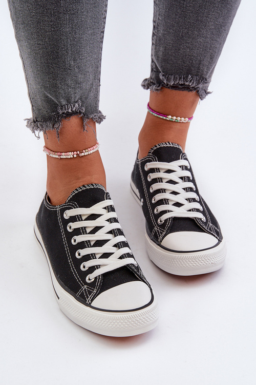 Trampki Klasyczne Niskie Damskie Czarne Caelira B-806