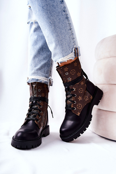Leather boots Brown and black Lonevis