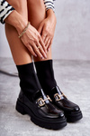 Women's Boots With a Sock Slip-on Black Sofia