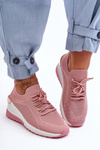 Material Slip-on Sport Shoes on Wedge Heel Pink Visconti 