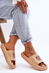 Light Women's Foam Slippers With Teddy Bear Beige Lia