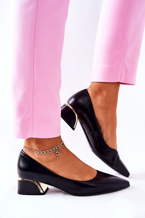 Leather Elegant Pumps Black Samira