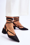 Tied Low Heel Pumps Pointed To Black Carlotte