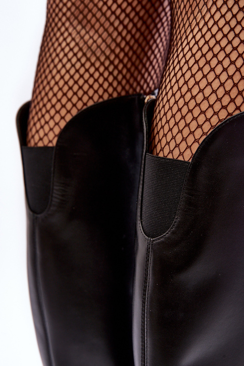 Women's Leather Heeled Boots Black Lewski 2928/B/2