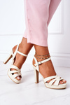 Elegant Sandals On A Block Heel Beige Anastasia