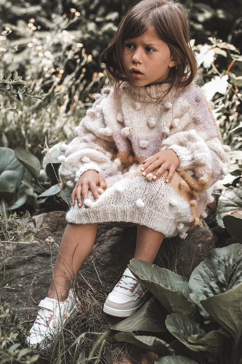 Classic Children's Sports Shoes White and Pink Marlin