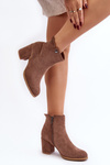Brown Suede Women's Boots with Stiletto Heel Selela