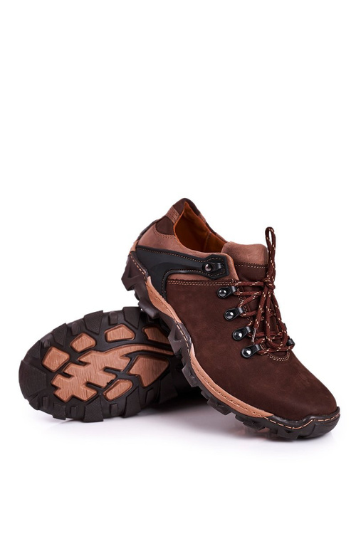 Męskie Skórzane Półbuty Trekkingowe BEDNAREK Brązowe