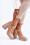 Suede Pumps On A Chunky Heel Beige Tina