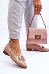 Patent Low Heel Loafers Beige Asselia
