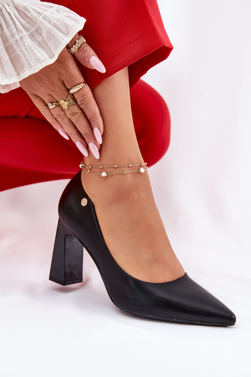 Elegant Heels On Block Heel Vinceza 62221 Black