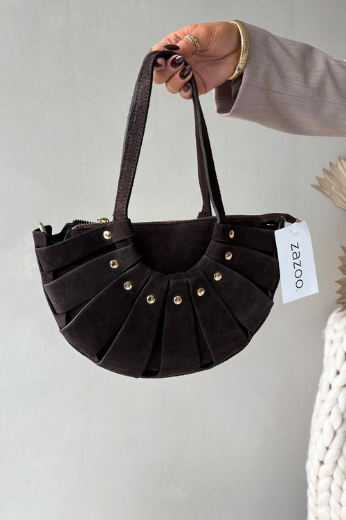 Bag Made of Natural Suede Chocolate Marivane