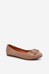 Ballerinas With Strap And Ornament Eco Leather Dark Beige Cadwenla