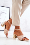 Leather Stiletto Sandals Lewski 3027 Beige