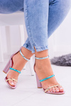 Lu Boo Golden Pink Stiletto Sandals Lissa
