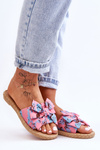 Women's Slippers With A Fabric Bow Pink Blossom