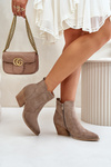 Insulated cowboy boots eco suede with zipper dark beige Virtris