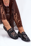 Leather Patent Moccasins With Mesh Black Vinceza 31931
