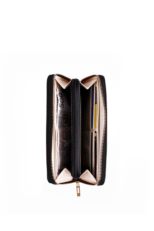 Large Women's Zip Wallet Black Hailey