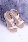 Women's Pink Riben Elastic Rubber Sandals